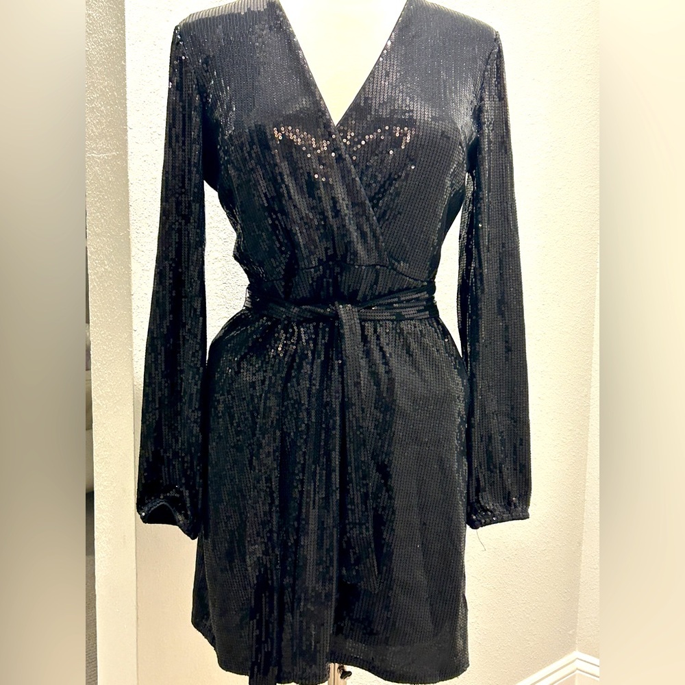 NWT Cara Santana X Nine West Sequin Black Dress
